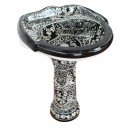 Mexican Talavera Pedestal Sink Roman Acapulco Negro